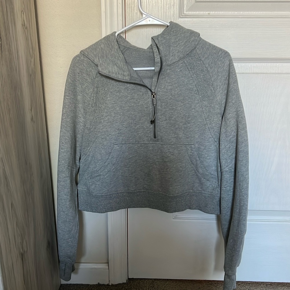 Grey scuba cropped hoodie